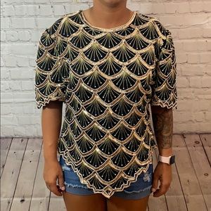 Vintage |  Lawrence kazar beaded sequin top